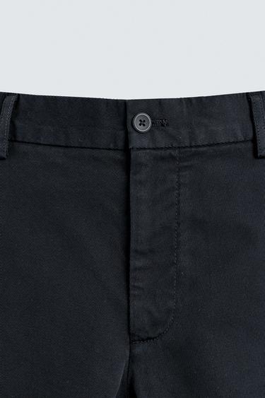 PANTALON STRAIGHT FIT STRUCTURÉ - Bleu marine de Zara - Image 7