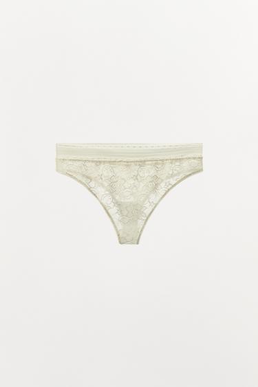 CULOTTE BOXER DENTELLE - Blanc cassé de Zara - Image 3