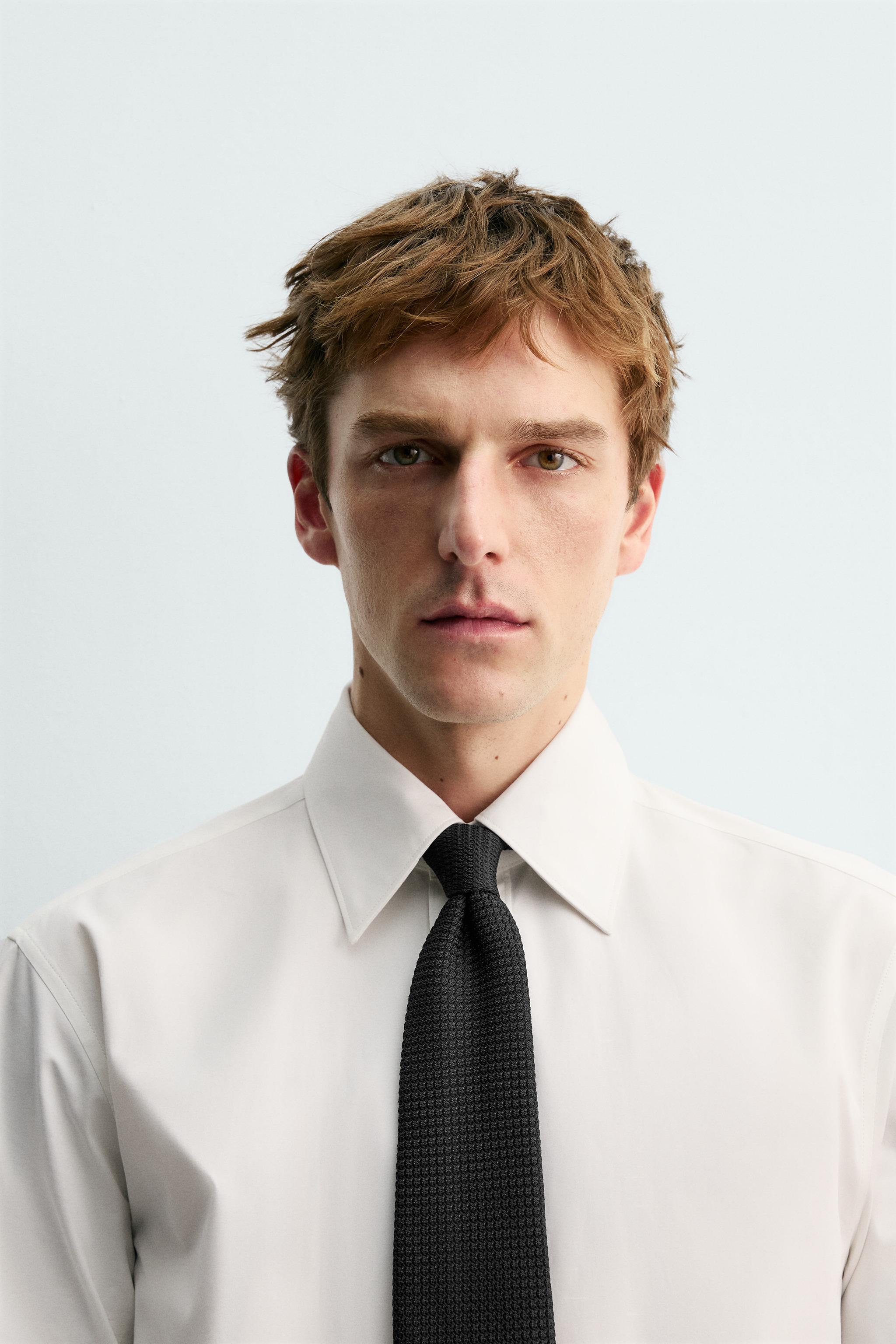 100% SILK TEXTURED TIE AARON LEVINE X ZARA