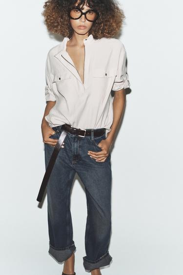 FLOWING HIGH NECK SHIRT - Sand by Zara - Image 2