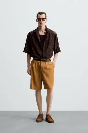 FLOWING JACQUARD SHIRT - Brown by Zara - Image 0