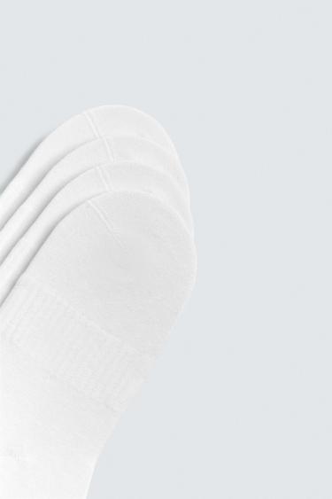 PACK OF 4 NO-SHOW SOCKS - White by Zara