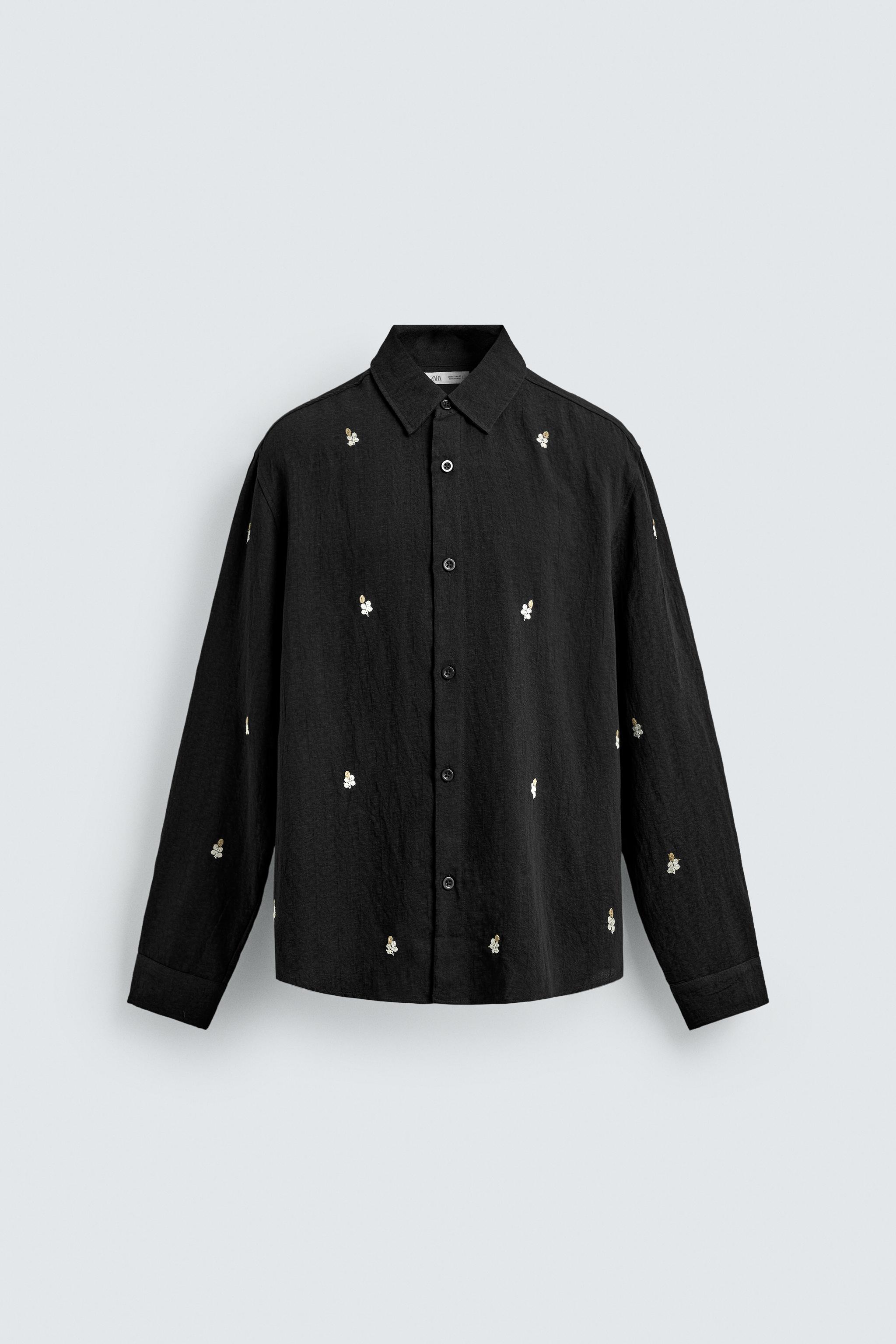 EMBROIDERED FLOWY SHIRT