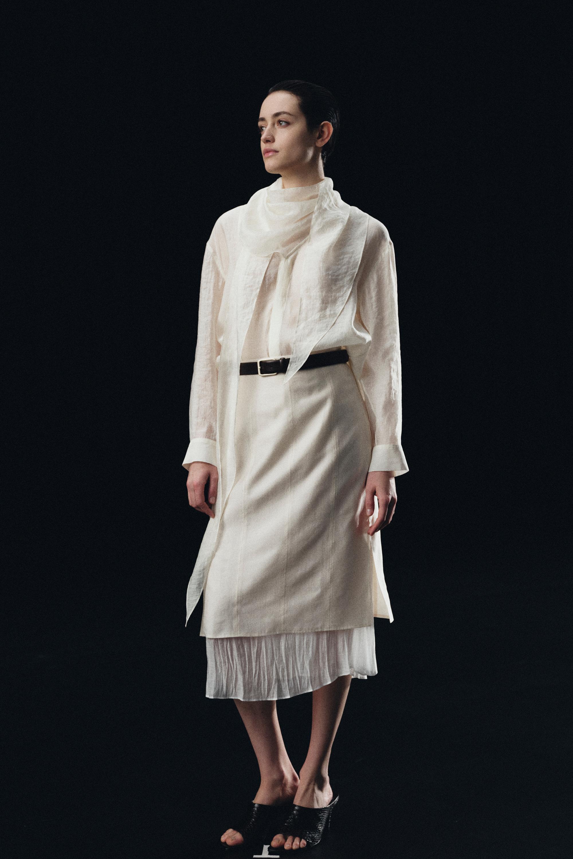 ZW COLLECTION COMBINATION MIDI SKIRT