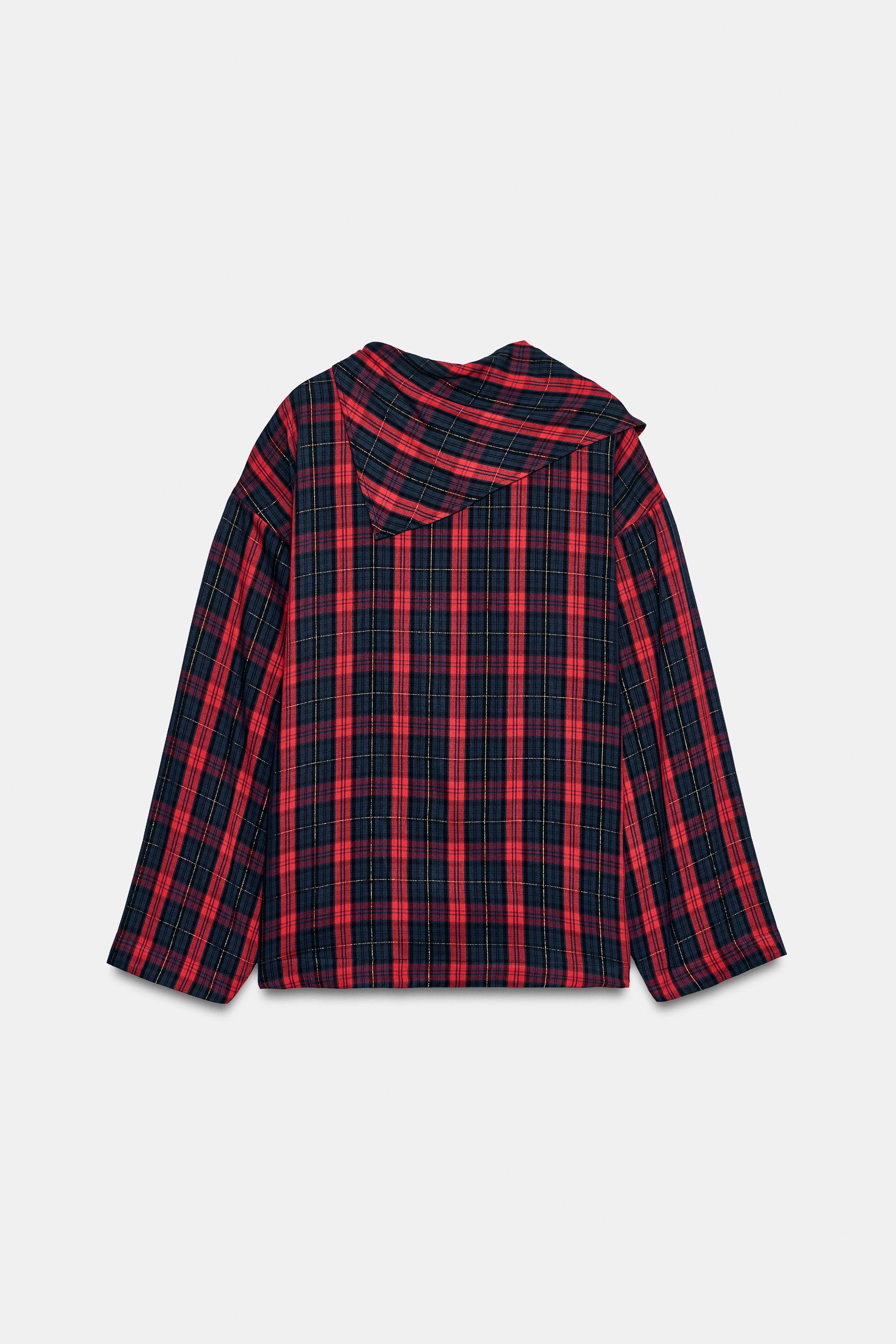 METALLIC YARN CHECKED SHIRT