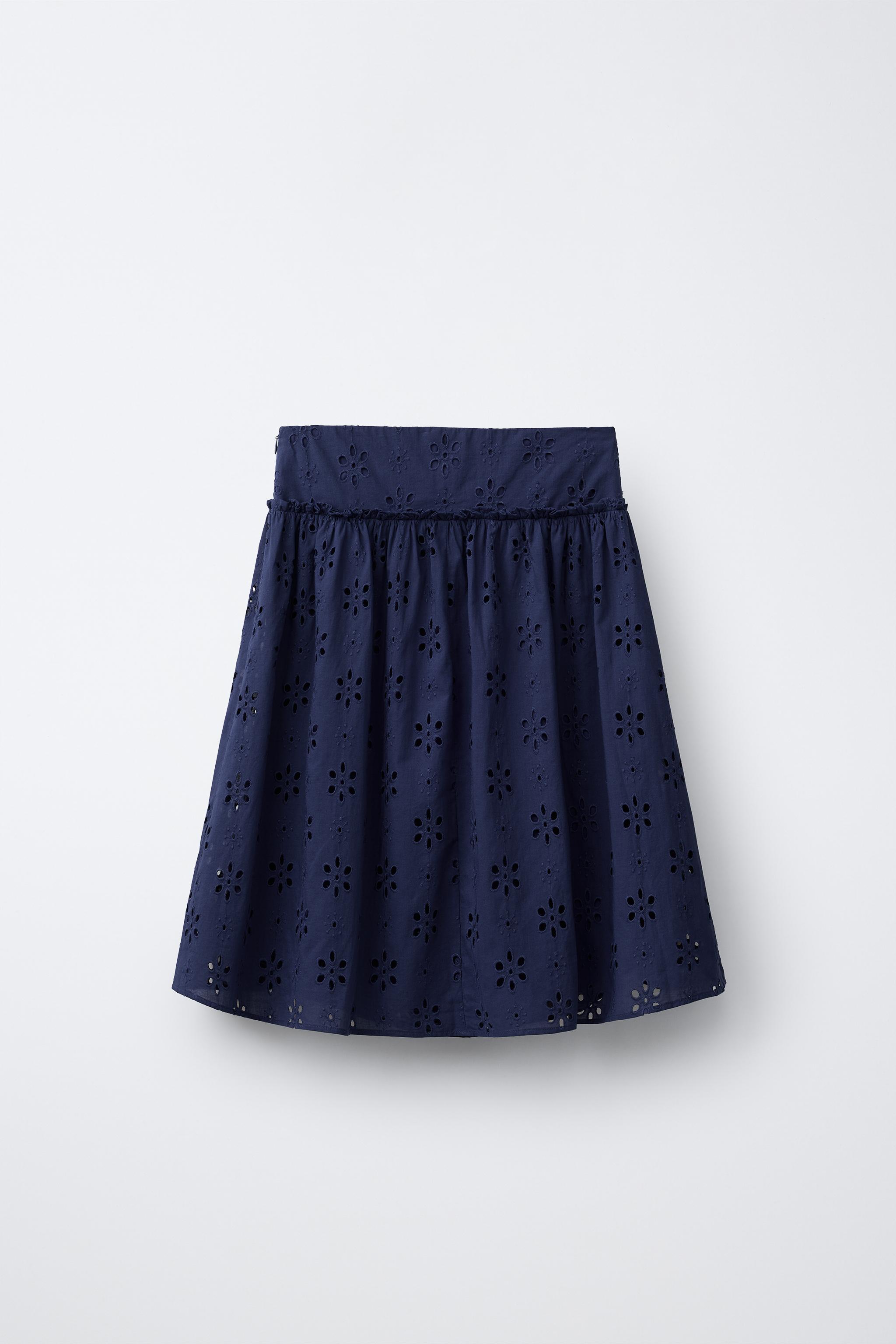 EMBROIDERED SCHIFFLY MIDI SKIRT