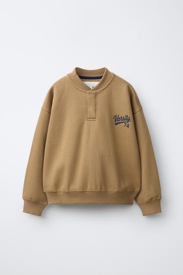VARSITY-PRINT-SWEATSHIRT - Hellbraun von Zara