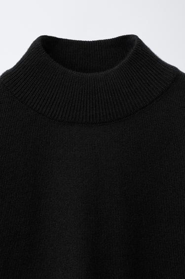 HIGH NECK KNIT SWEATER - Black by Zara - Image 2