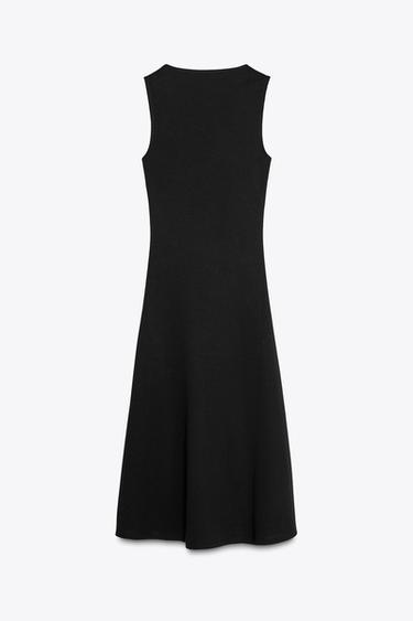 ROBE MI-LONGUE INTERLOCK - Noir de Zara - Image 1