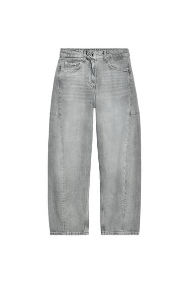 JEANS ZW COLLECTION ANKLE BALLOON HALFHOGE TAILLE - Grijs van Zara