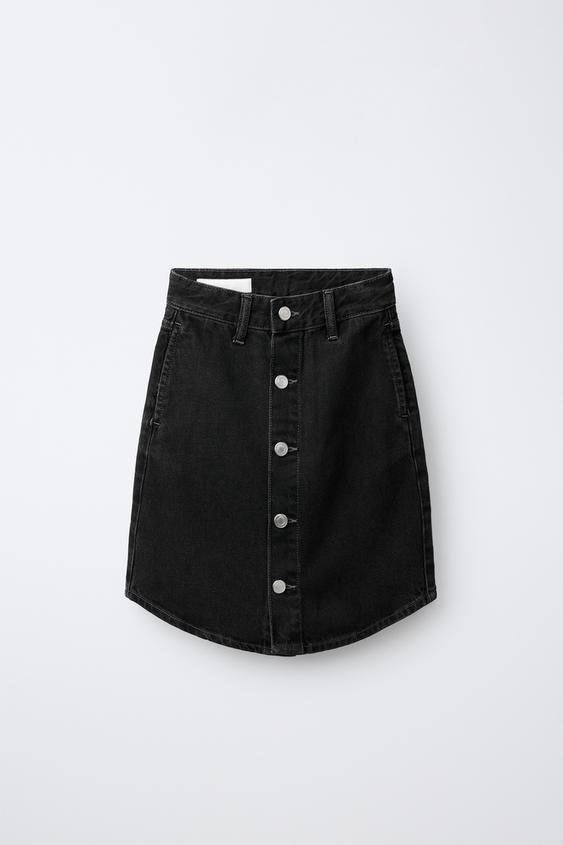 DENIM MIDI SKIRT - Black by Zara - Image 0