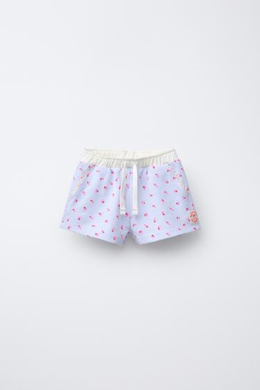 BERMUDA FLORES PUNTILLA - Lavanda de Zara