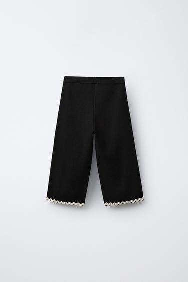 TROUSERS WITH CONTRAST RICKRACK TRIM - Black by Zara - Image 1