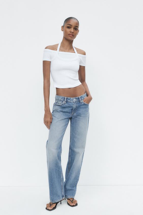 JEANS TRF RECTOS TIRO BAJO