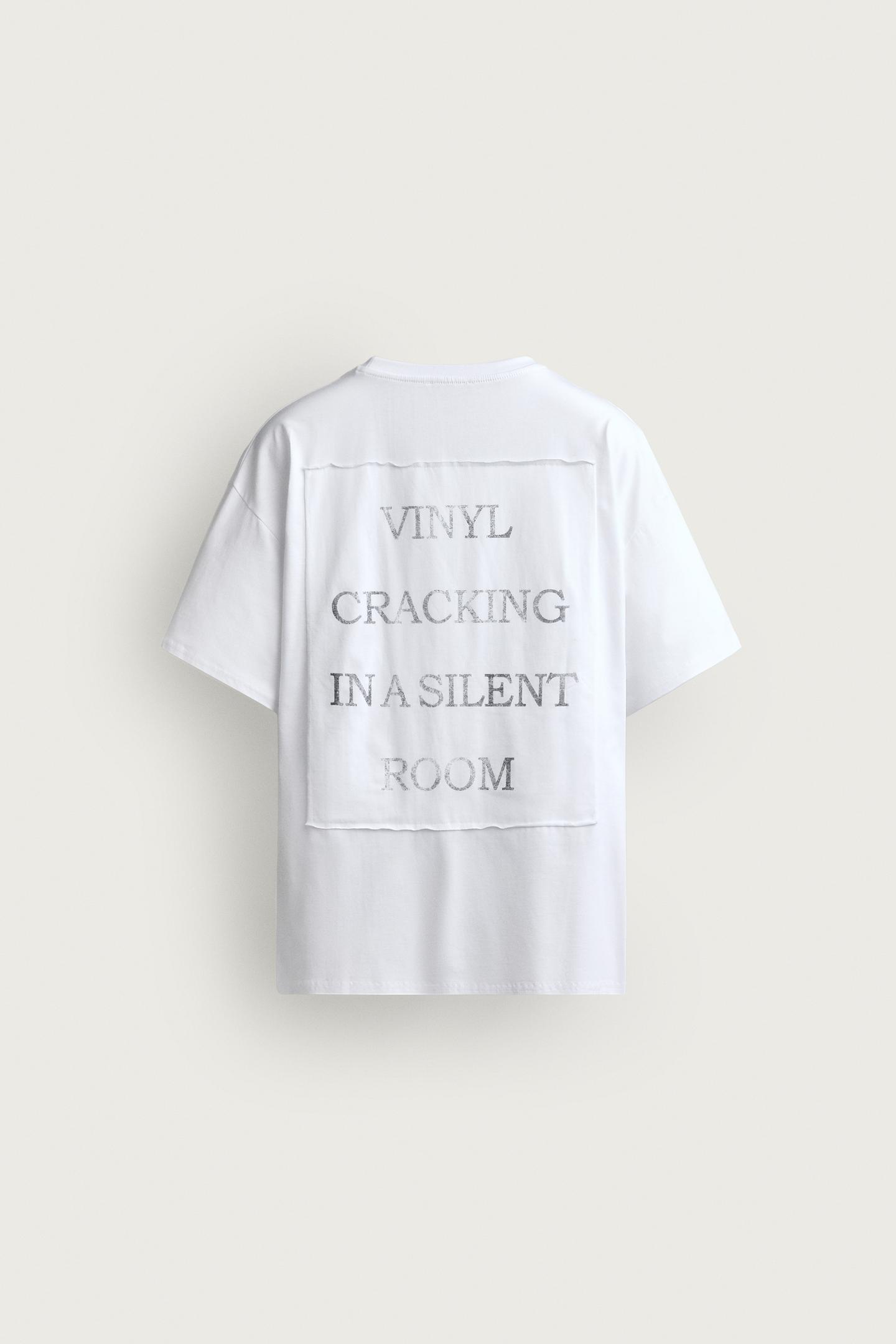 Мужская футболка Zara Relaxed Fit Printed Patch, цвет: Белый — фото 8