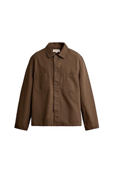SVRCHNÍ KOŠILE REGULAR FIT Z PLÁTNA - Hnědá od Zara