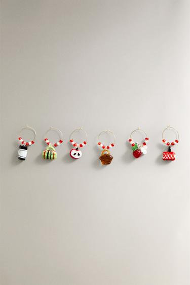 CONJUNTO DE MARCADORES DE TAÇAS DE VIDRO PARA PIQUENIQUE (CONJUNTO DE 6) - Marrom da Zara