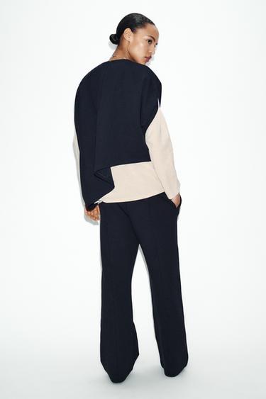 CAPE ASYMÉTRIQUE INTERLOCK - Bleu marine de Zara - Image 4