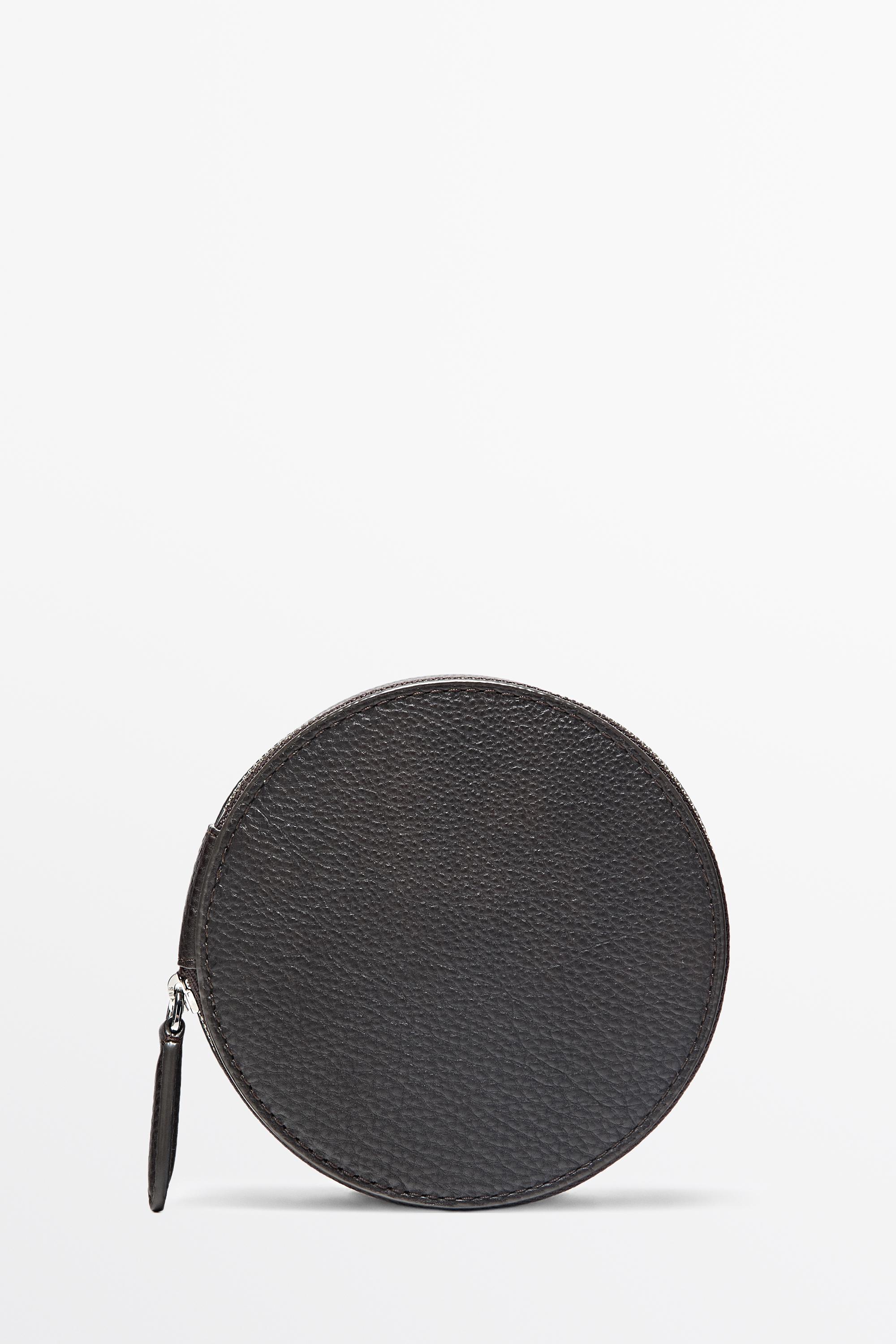 Round nappa leather coin purse