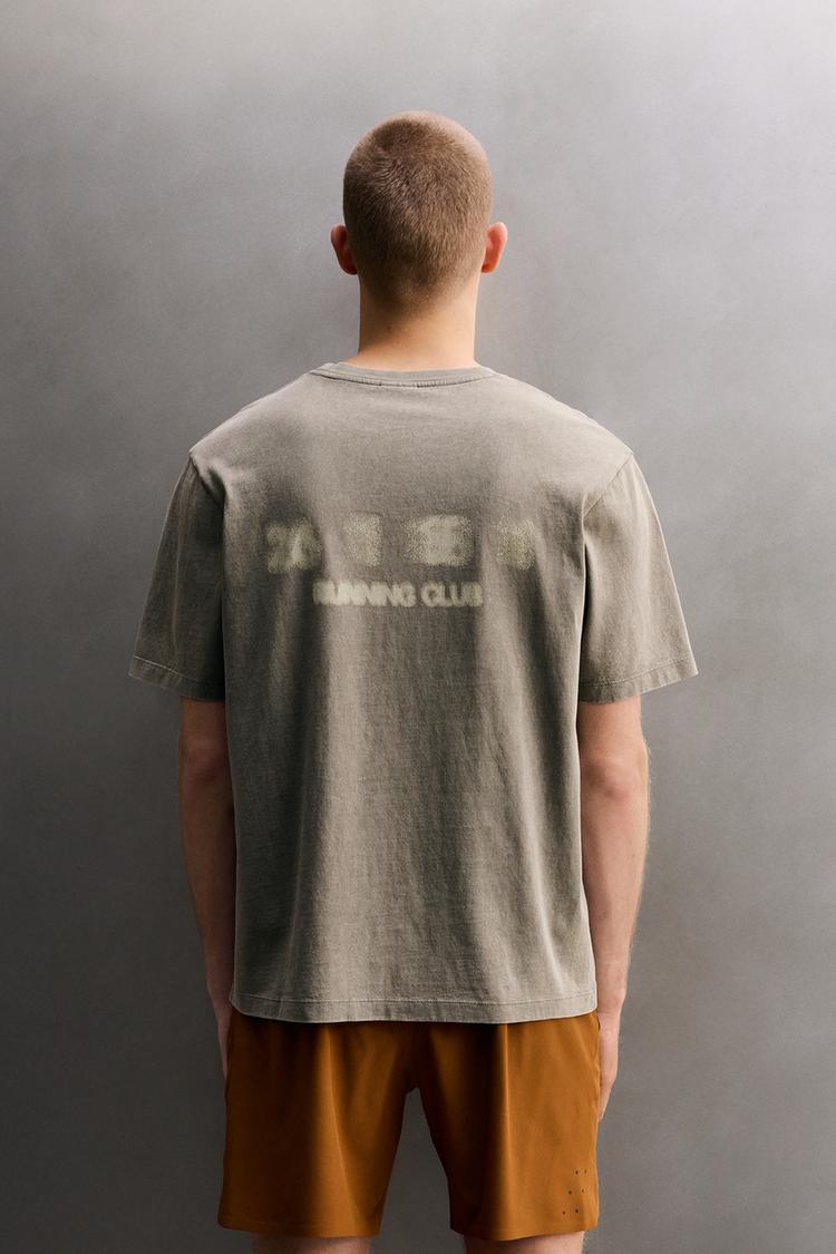 ZARA RUNNING T-SHIRT WITH GRAPHIC PRINT
