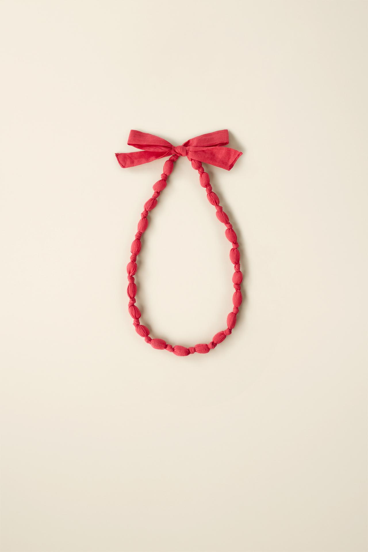 WOVEN TIE NECKLACE CREATED BY CARAMEL LONDON X ZARA — Red