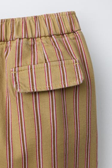 STRIPED BAGGY TROUSERS - Mustard by Zara - Image 3