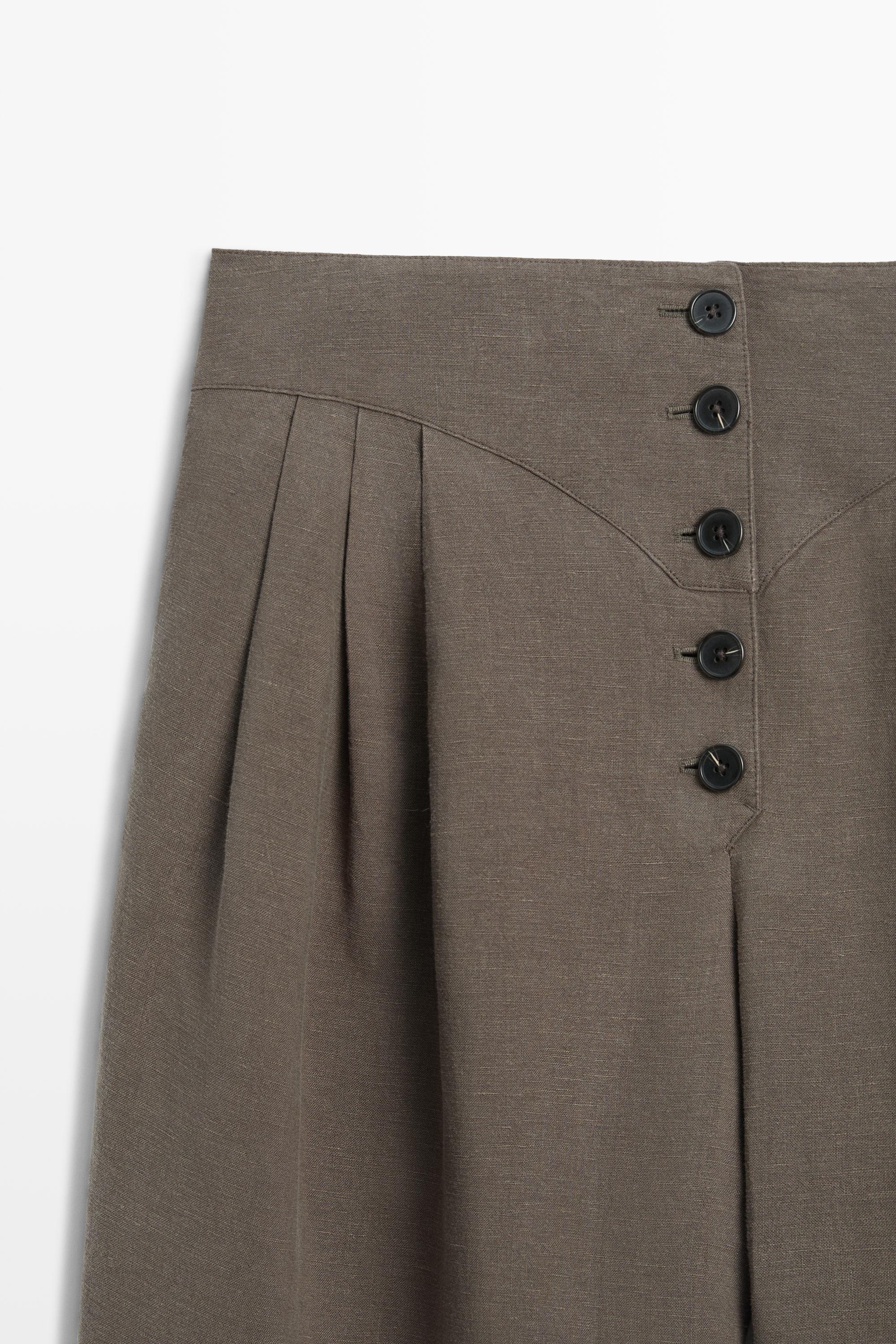Pantalon plissé en lin