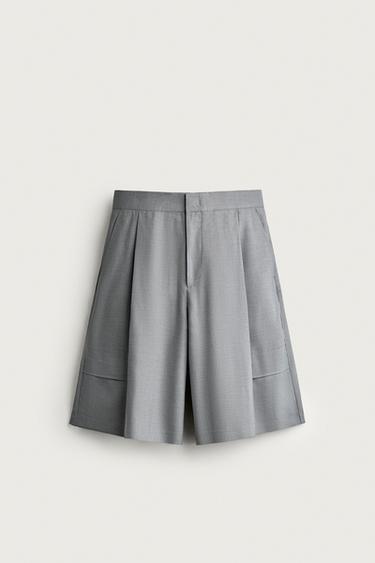 RELAXED FIT CARGO BERMUDA SHORTS - Mid-grey by Zara