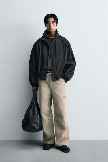 RELAXED FIT TECHNICAL JACKET - Black by Zara