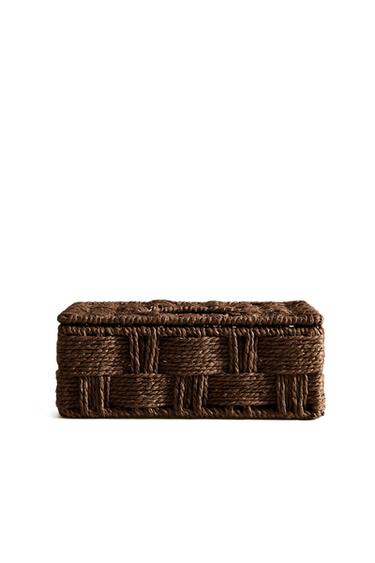 Zara WOVEN PAPER TISSUE BOX - 棕色