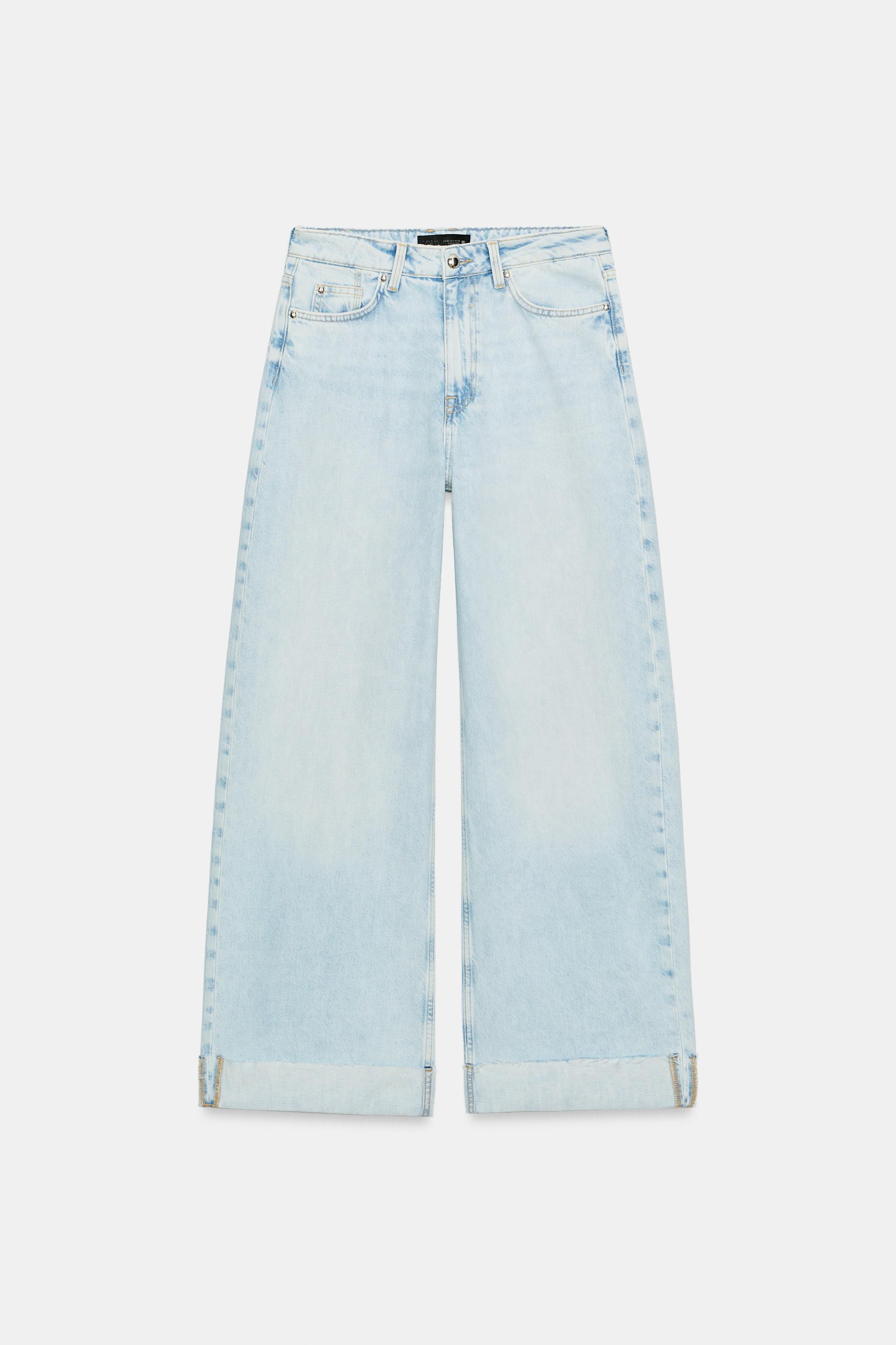 Женские джинсы Zara Z1975 MID-RISE BARREL LEG CUFFED JEANS — фото 4