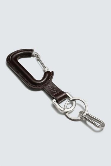 LEATHER KEY RING - Brown by Zara - Image 1