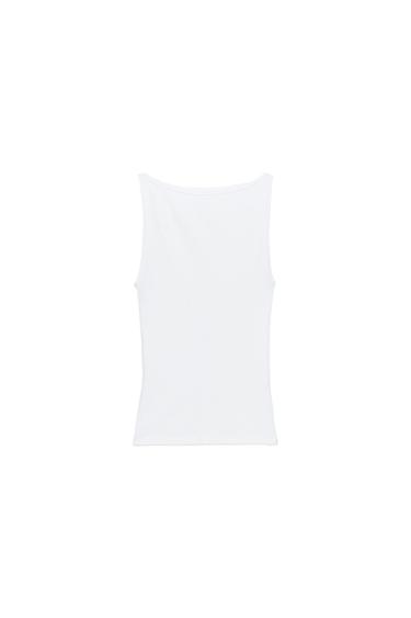 Zara MINIMALISTIČKA MAJICA BEZ RUKAVA – Bela