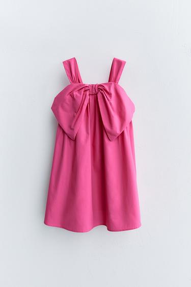 Zara DRESS WITH MAXI BOW - Fuchsia