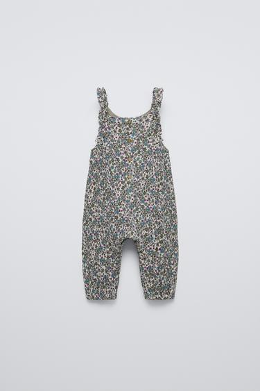 Zara FLORAL PRINT OVERALLS - Greenish - Image 0