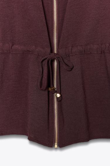 DRAWSTRING SAFARI JACKET - Burgundy by Zara - Image 7