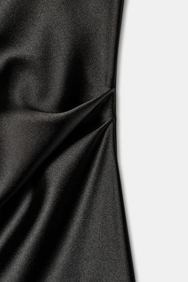 TOP LONG SATINÉ À FRANGES - Noir de Zara - Image 9