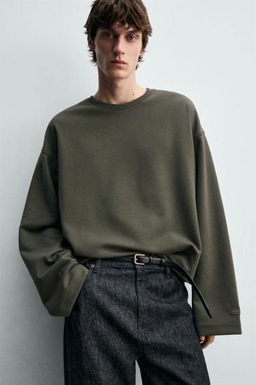 SWEAT COURT COUPE INTERLOCK - Verdâtre de Zara - Image 4