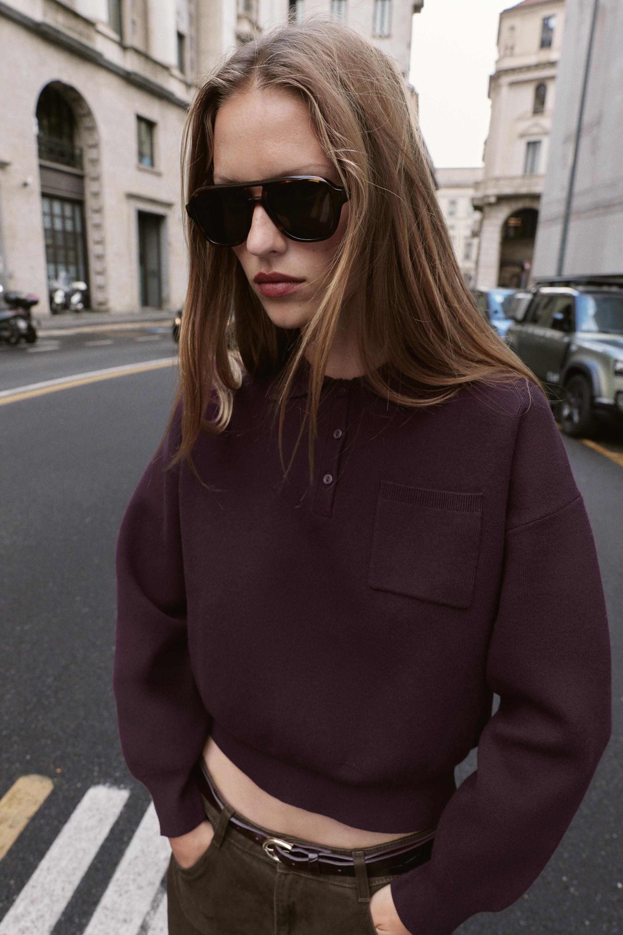 POCKET POLO SWEATER