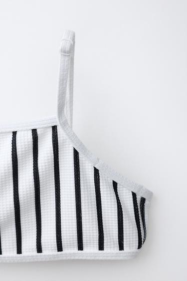 6-14 YEARS / TEXTURED STRIPED BIKINI - Black by Zara - Image 2