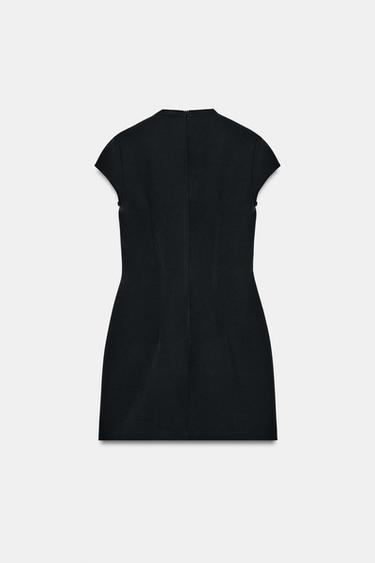 Zara TIED SHORT DRESS - Black