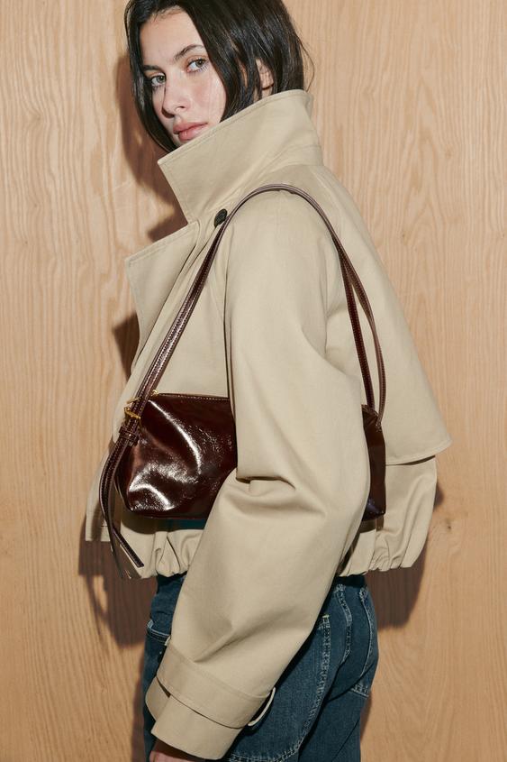 BOLSO DE HOMBRO DETALLE HEBILLAS - Marrón de Zara - Imagen 0