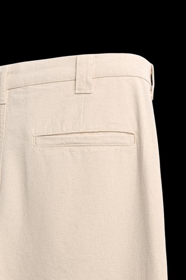 Zara STRAIGHT FIT CHINO PANTS - Light beige