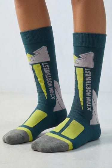 SKI COLLECTION LONG THERMAL SOCKS - Duck green by Zara
