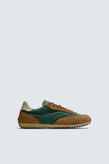 Zara RETRO-STYLE SNEAKERS - Green - Image 0