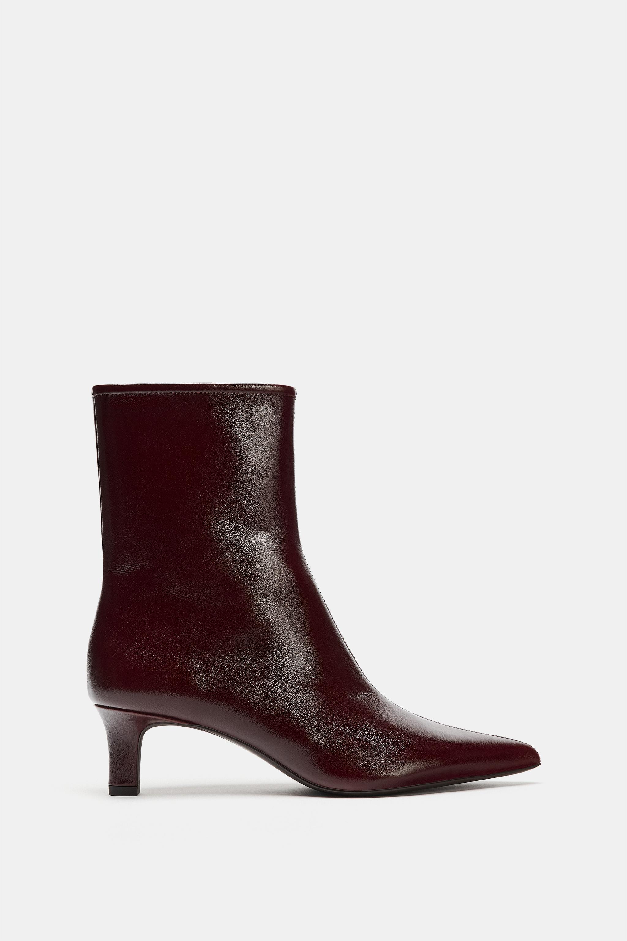 BOTTINES À TALONS KITTEN EN CUIR