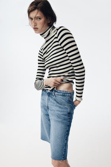 Z1975 MID-WAIST DENIM SHORTS - Mid-blue by Zara