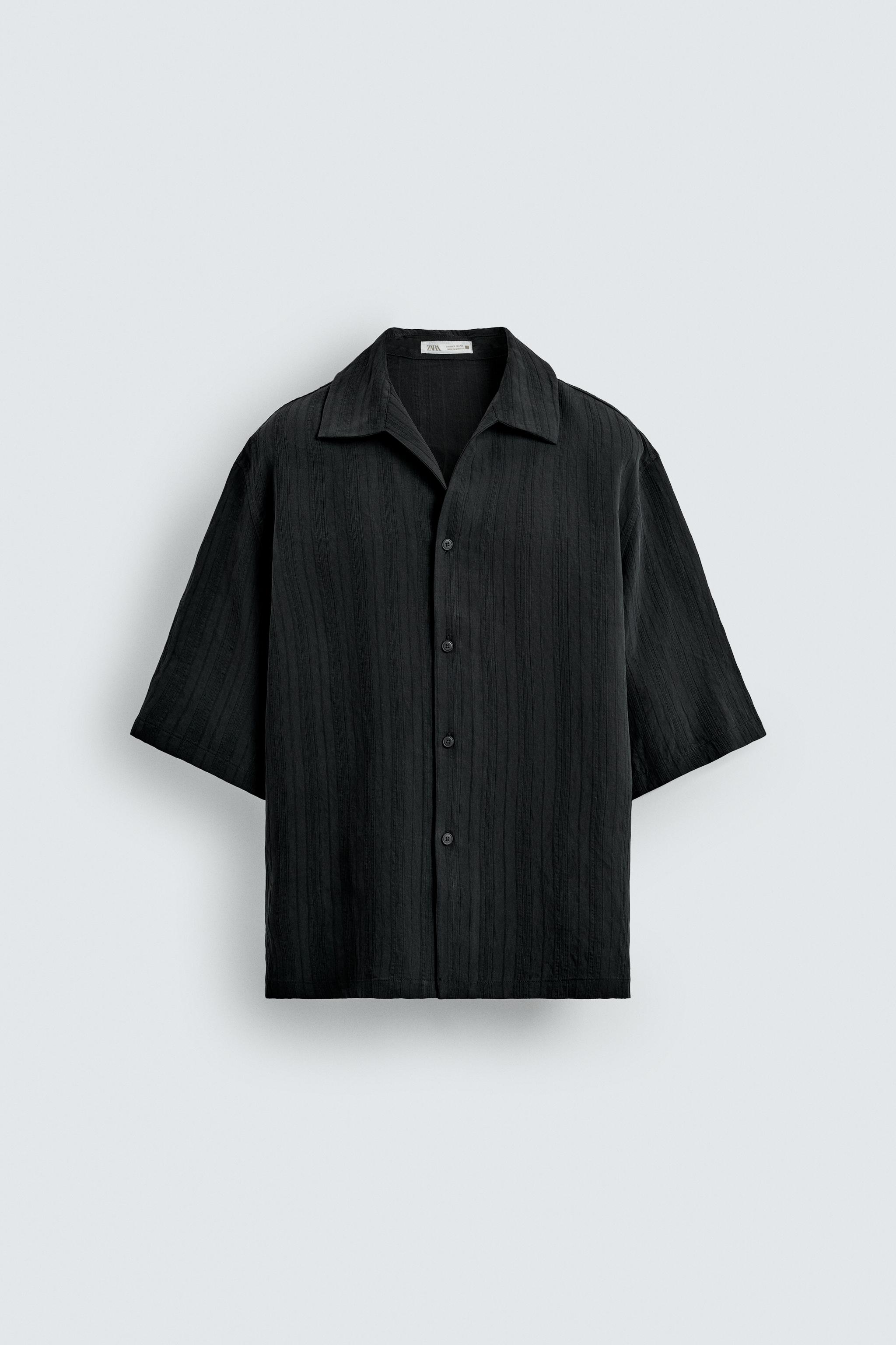 STRIPED JACQUARD BOXY FIT SHIRT