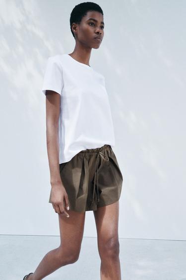 Zara SHORT SLEEVE INTERLOCK T-SHIRT - White