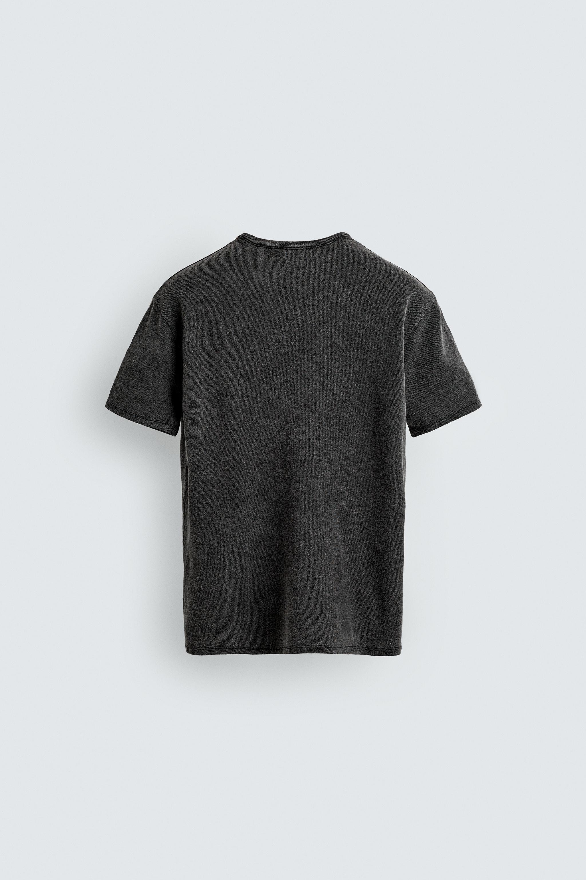 WASHED PRINT KNIT T-SHIRT